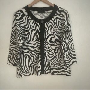 CABLE & GUAGE zebra sweater